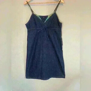 Vintage Tommy Hilfiger Denim Cross V Neck Dress Size Large